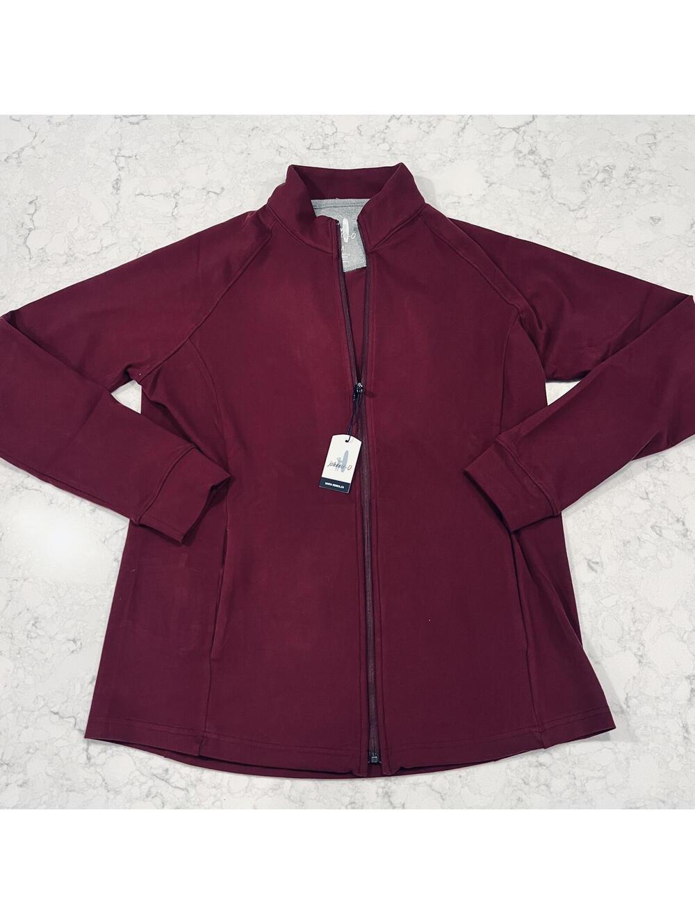 Johnnie-O BLAKEY Full zip lightweight Fleece Jacket NWT Medium MAROON Red